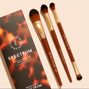 Spectrum 3 piece Brush Set Brand New Dual-Ended Great Gift Makeup Skincare
